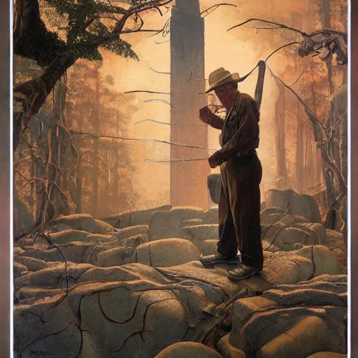 Image similar to high quality high detail matte painting by david mattingly and norman rockwell and nc wyeth, hd, realistic, photorealistic lighting, modern supernatural horror, stephen king aesthetic.