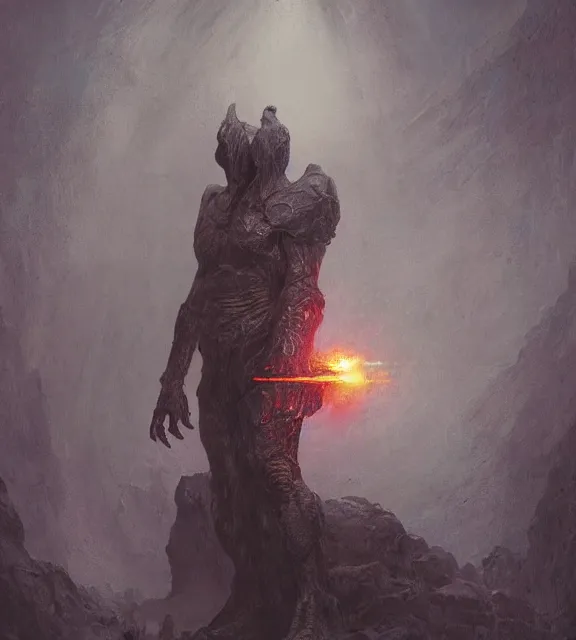 Image similar to golem concept, beksinski, age of sigma art, frank franzetta, ruan jia, dark soul armor concept, trending on artstation, wayne barlowe, adrian smith fantasy art, elden ring art, the hobbit art, lord of the ring art, infinity blade armor