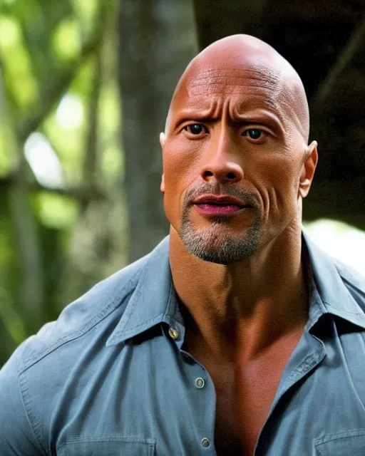 Film still close-up shot of Dwayne Johnson as John | Stable Diffusion ...