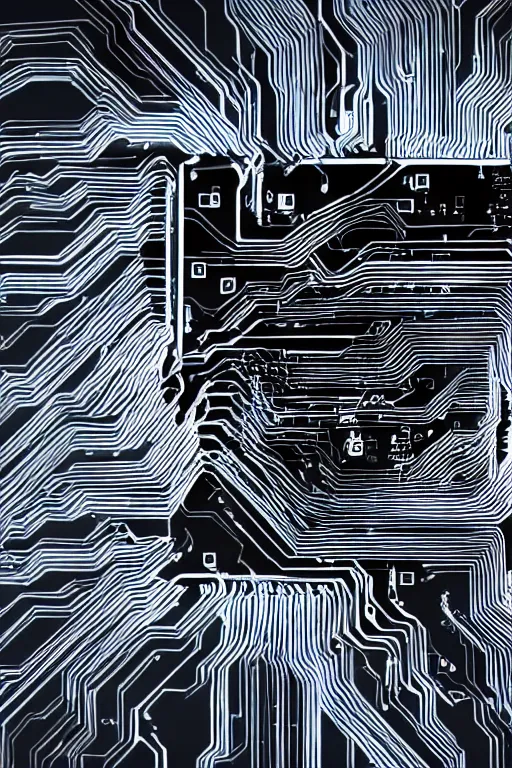 Prompt: a broken computer smoke coming out of it, circuitry, and wires exposed, 4k