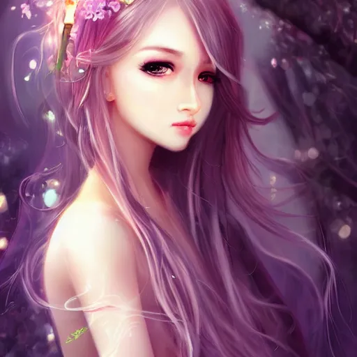 Image similar to realistic beautiful gorgeous natural cute, fantasy, elegant, lovely, princess girl, art drawn full hd, 4 k, highest quality, in artstyle by professional artists wl, kawaii