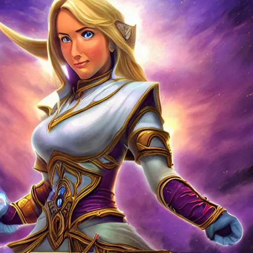 Prompt: jaina in a word of warcraft world is perplexed by a tv remote, amazing fantasy art