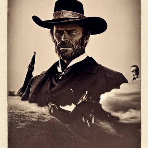 Image similar to an 1 8 0 0 s photo of donald tusk, squinting at high noon, style of a clint eastwood movie, the good, the bad and the ugly, vibe, glory days, justice, american flag, independence, patriotism, black and white, artgerm