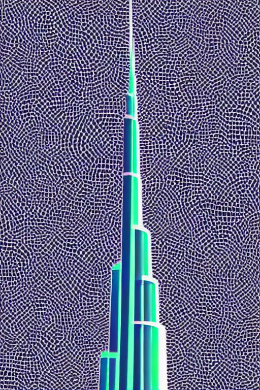 Image similar to minimalist boho style art of colorful burj khalifa, illustration, vector art