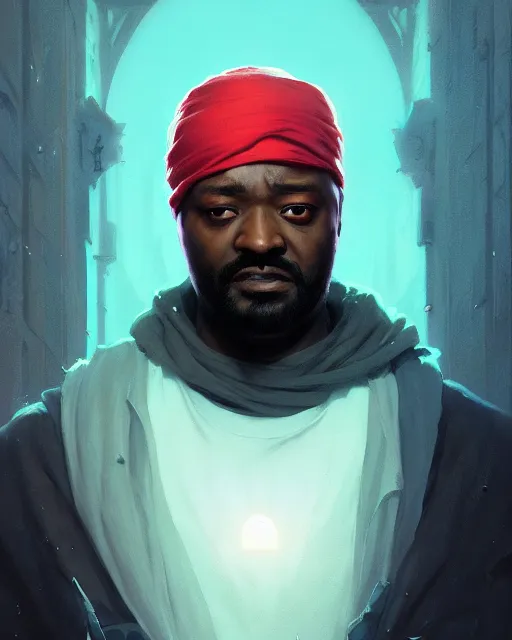 Image similar to portrait of young ghostface killah, stephen bliss, unreal engine, fantasy art by greg rutkowski, loish, rhads, ferdinand knab, makoto shinkai and lois van baarle, ilya kuvshinov, rossdraws, tom bagshaw, global illumination, fan art, radiant light, detailed and intricate environment