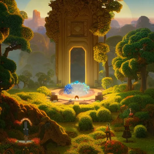 Prompt: a portal to terraria. detailed. rule of thirds. intricate. sharp focus. wide angle. unreal engine 8 k. painting by maxfield parrish. wlop. greg rutkowski.