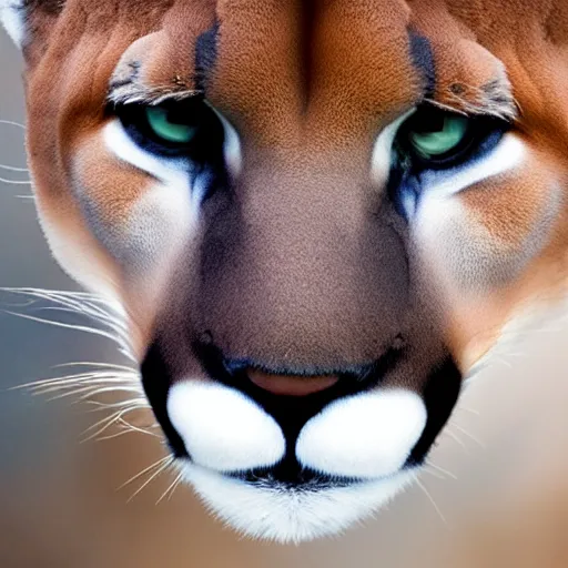 Image similar to a profile photo of a cougar head blue white