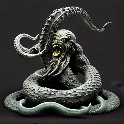 Image similar to kraken statue, 8 k