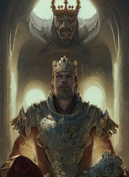 Image similar to digital _ painting _ of _ royal king _ by _ filipe _ pagliuso _ and _ justin _ gerard _ symmetric _ fantasy _ highly _ detailed _ realistic _ intricate _ port