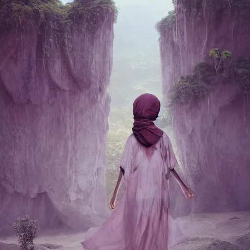 Image similar to beautiful bellidancer girl walks around Socotra among plants, flowers, trees and snags in a long transparent flowing dress and meets mystical animals, mystical insects, mystical birds, lizards, snakes, gorgeous, intricate, hypnotic dimensions, ruan jia, steve mccurry, Zdzislaw Beksinski style, sharp focus, intricate concept art, digital painting, ambient lighting, 4k, hdt, artstation trending on Gsociety, trending on ArtstationHQ, hyper quality, 16K