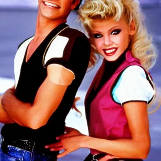 Prompt: danny and sandy from grease circa 1 9 9 0 in beverly hills
