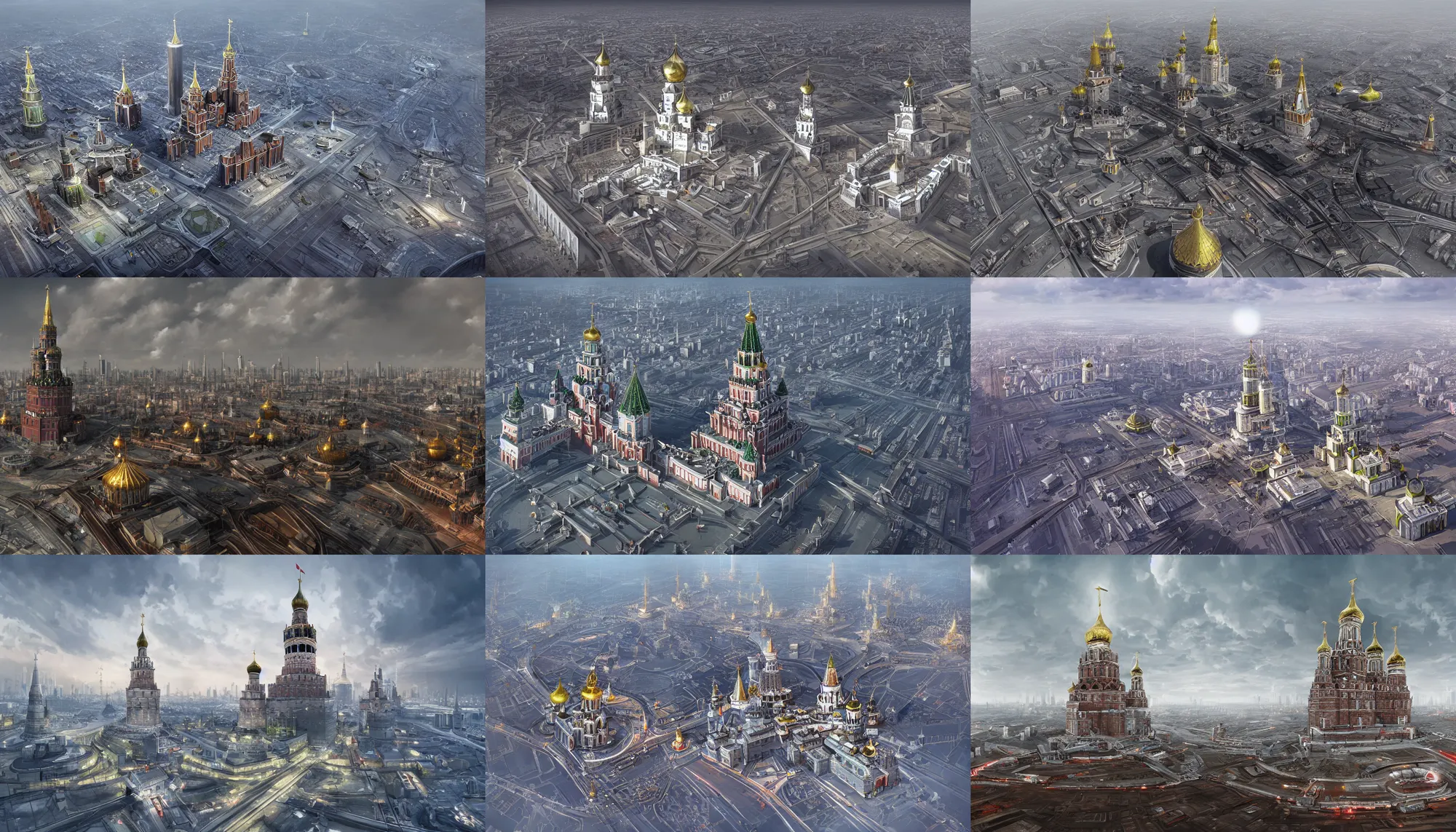 Prompt: futuristic Moscow Kremlin, hyperdetailed, artstation, cgsociety, 8k