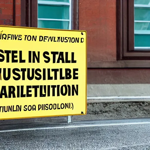 Image similar to a sign that says stable diffusion