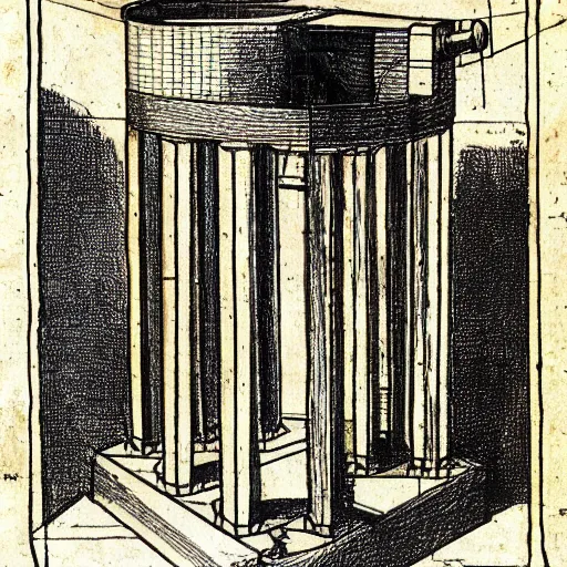 Prompt: technical drawing of a time machine from Leonardo da Vinci