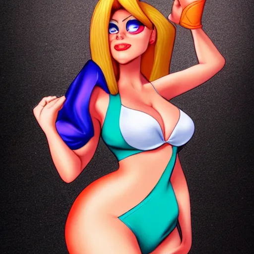 Image similar to Jessica Rabbit cosplaying as Lola Bunny, by artgerm, deviantart