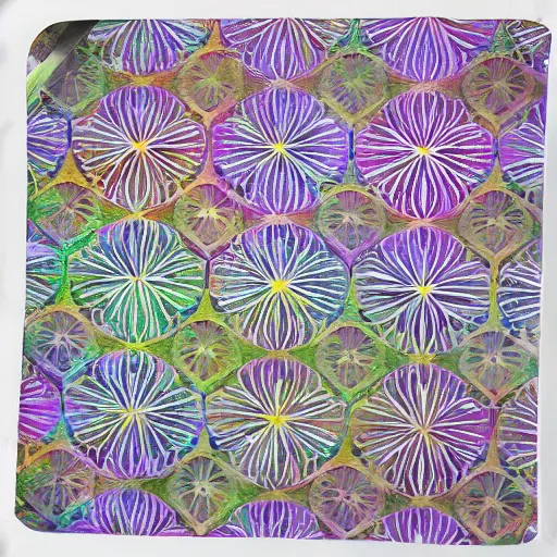 Image similar to ' flower of life'geometry drawing in boho tie dye endpaper style - art