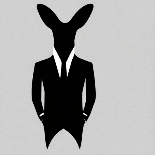 Image similar to spy kangaroo, in a strict suit, avatar image, digital art, minimalism