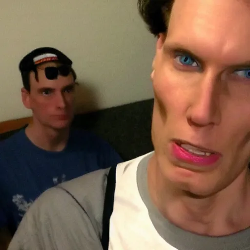 Prompt: Jerma985 with a rather unsettling look on his face