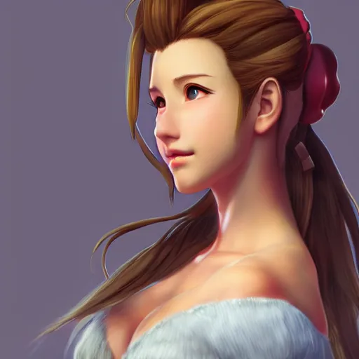 Image similar to aerith gainsborough by nick silva, ja mong, digital, trending artstation