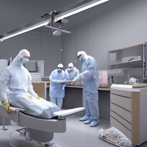 Image similar to organ transplants in an operating room with surgeons , photorealistic,by Wlop,4k resolution