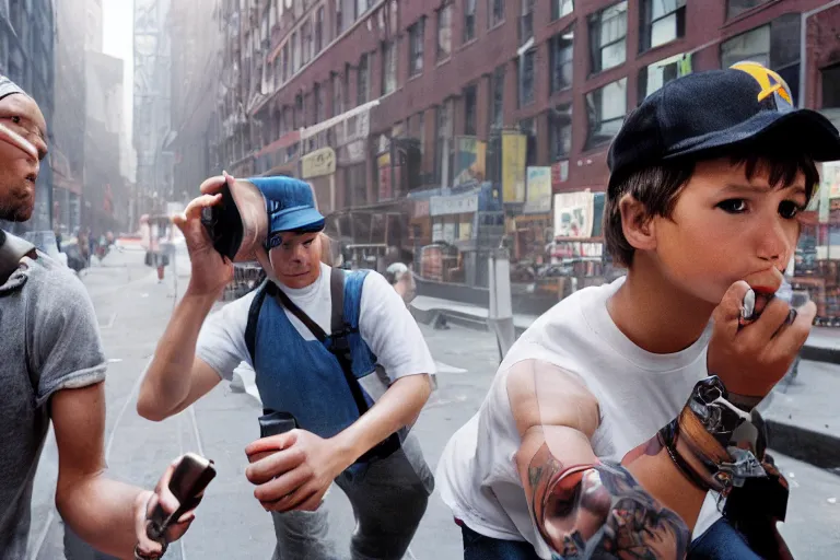 Prompt: closeup potrait of a pokemon battle in a smoky new york back street, natural light, sharp, detailed face, magazine, press, photo, Steve McCurry, David Lazar, Canon, Nikon, focus