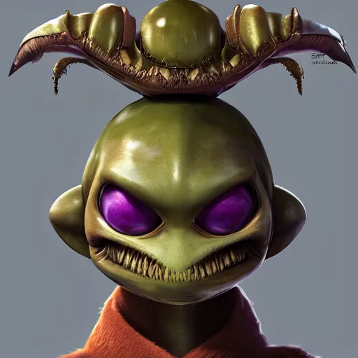 Prompt: portait of a cute alien with king costume, au naturel, hyper detailed, digital art, trending in artstation, behance, deviantart, cinematic lighting, studio quality, smooth render, unreal engine 5 rendered, octane rendered, art style by pixar and dreamworks and warner bros and disney and riot