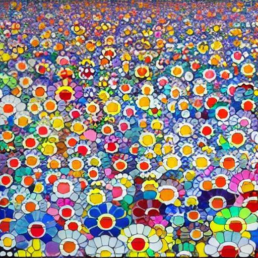 Image similar to unfathomable vastness of infinity, color field, Takashi Murakami and Masaaki Sasamoto