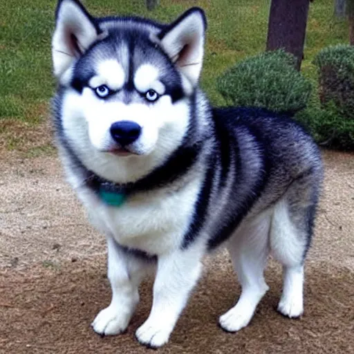 Image similar to a very fat husky