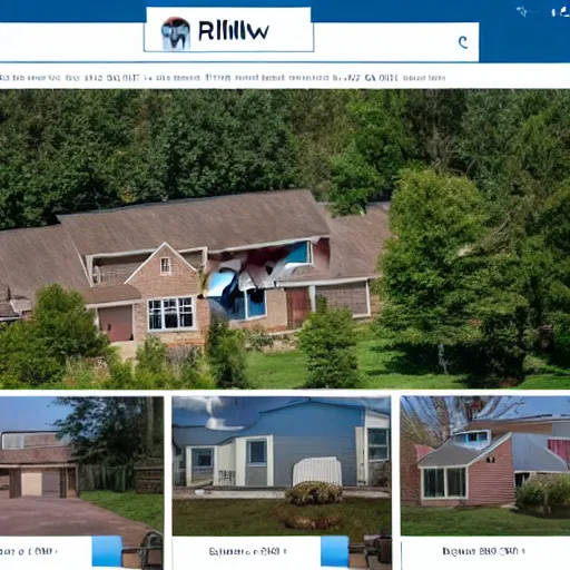 Prompt: screenshot of a zillow listing of a house on fire, real estate photography