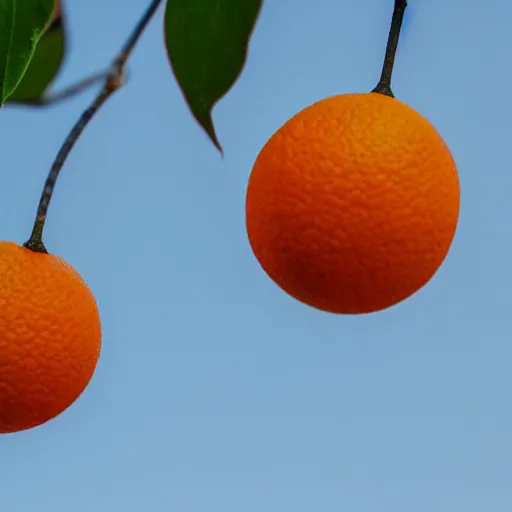 Prompt: orange growing on a tree