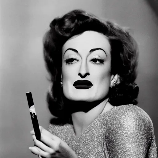 Image similar to joan crawford smoking a joint or cigarette, photo journalism