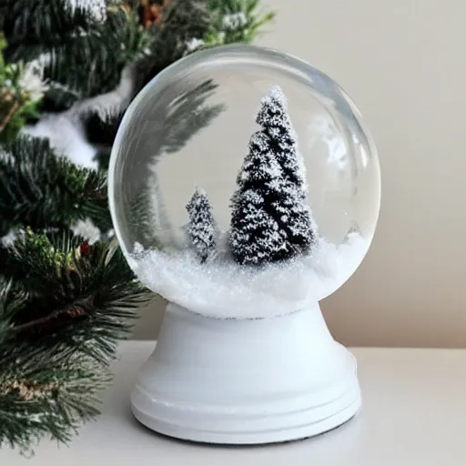 Prompt: snow globe with legs