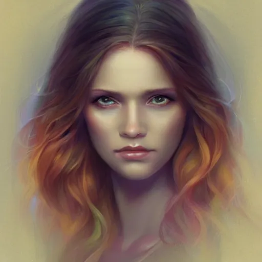 Prompt: beautiful portrait of a pretty girl, Isabella Sermon, by Charlie Bowater, rim light