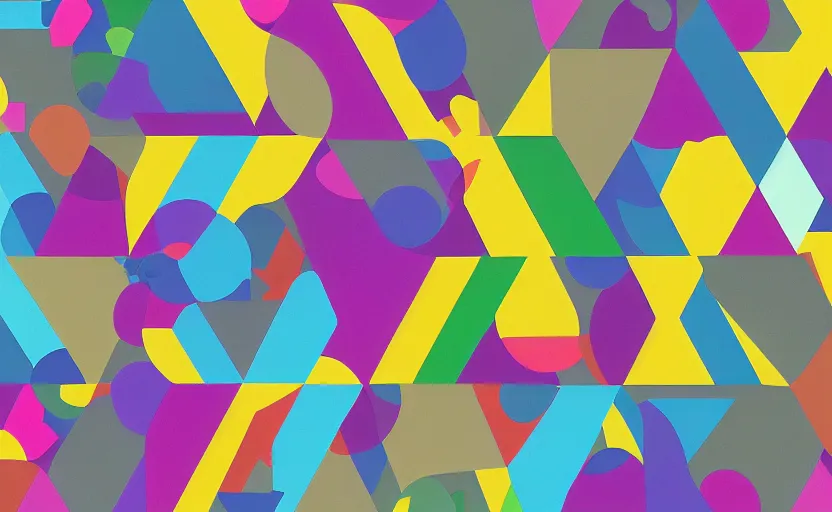 Image similar to colored geometric shapes, graphic style by Matt W. Moore