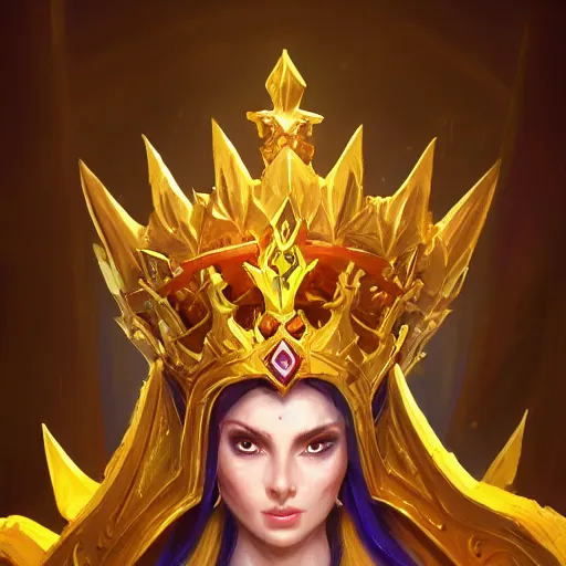 Image similar to a golden majestic crown with gemstone carved into it, floating crown, magic background, yellow magic theme, bright art masterpiece artstation. 8 k, sharp high quality artwork in style of jose daniel cabrera pena and greg rutkowski, concept art by tooth wu, blizzard warcraft artwork, hearthstone card game artwork, the crown