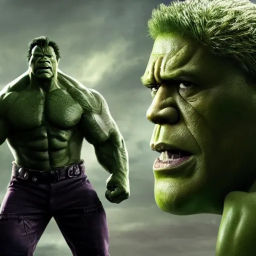 Prompt: dwayne johnson as incredible hulk, marvel cinematic universe, mcu, 8 k, raw, unedited, symmetrical balance, in - frame,