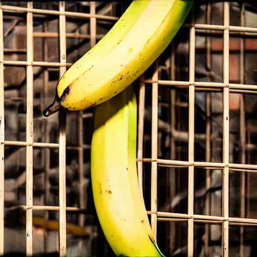 Image similar to a photo of a bird cage with a banana inside it, realistic, ultra high detail, 8 k.