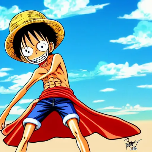 Prompt: Monkey D Luffy finally finding the one piece on Long Island, digital art, anime style, trending on Artststion