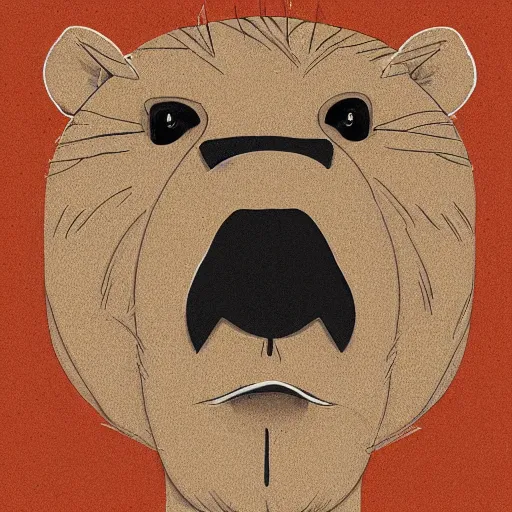 Image similar to cartoon portrait of capybara by bored ape yacht club