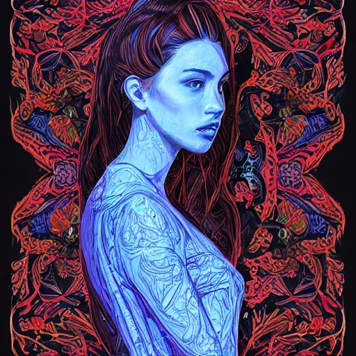 Image similar to the portrait of a beautiful and elegant young woman made up of peppers, an ultrafine detailed illustration by james jean, intricate linework, bright colors, final fantasy, behance contest winner, vanitas, angular, altermodern, unreal engine 5 highly rendered, global illumination, radiant light, detailed and intricate environment