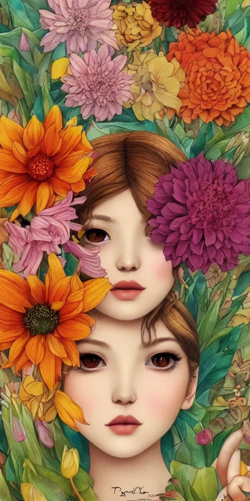 Image similar to beautiful flower, by tran nguyen, warm colors, cozy, sticker, sprite sheet