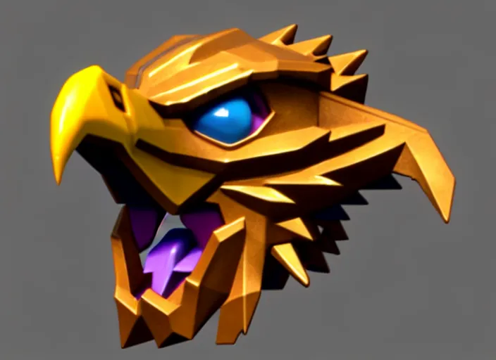 Image similar to eagle head, stylized stl, 3 d render, activision blizzard style, hearthstone style