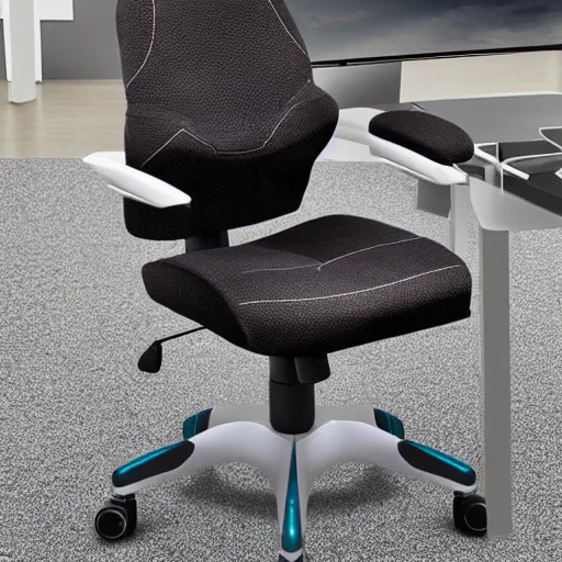 Image similar to Gaming Chair made of Midjets, product photo, innovative