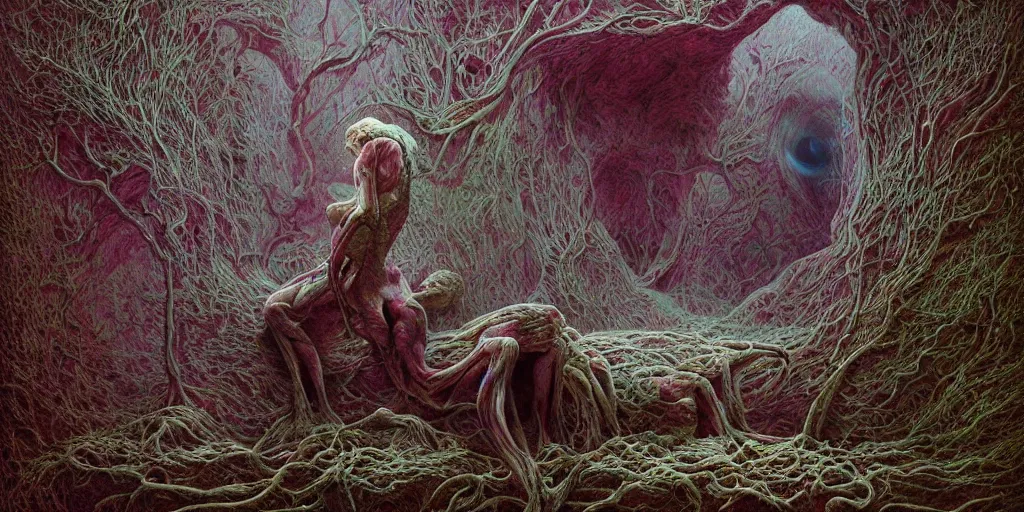 Image similar to dreamscape, zdzislaw beksinski, vivid colors, anatomical, highly detailed sculpture, intricate detailed, ommatidia, 8 k, cinematic atmosphere, post - processing