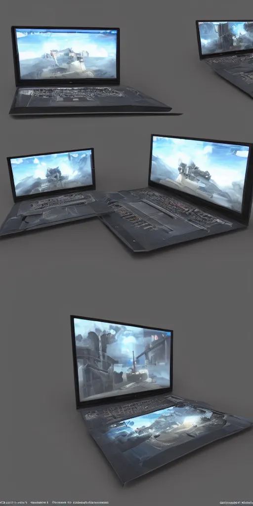 Image similar to concept art, portable computer, octane rendering, unreal engine.