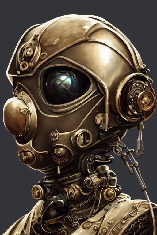 Image similar to steampunk helmet fantasy art mask robot ninja stylized digital illustration sharp focus, elegant intricate digital painting artstation concept art global illumination ray tracing advanced technology chaykin howard and campionpascale and cooke darwyn and davis jack