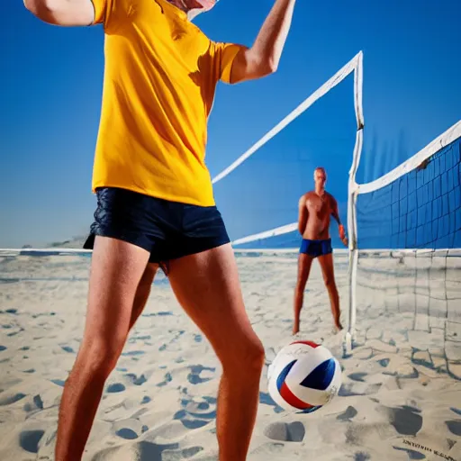 Image similar to portrait of nosferatu playing beach volley, sport photography