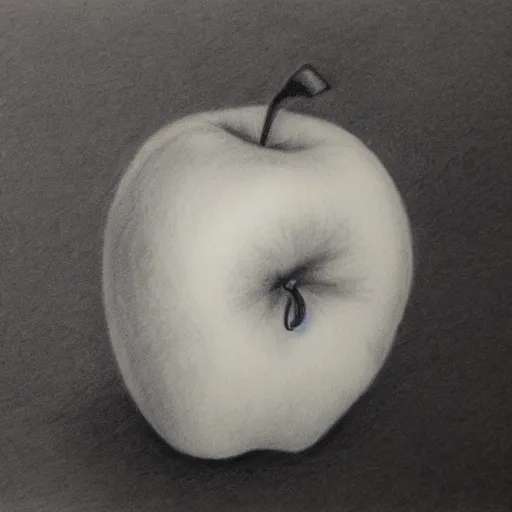 Image similar to an apple, by Charles Bargue, academic, pencil drawing, monotone