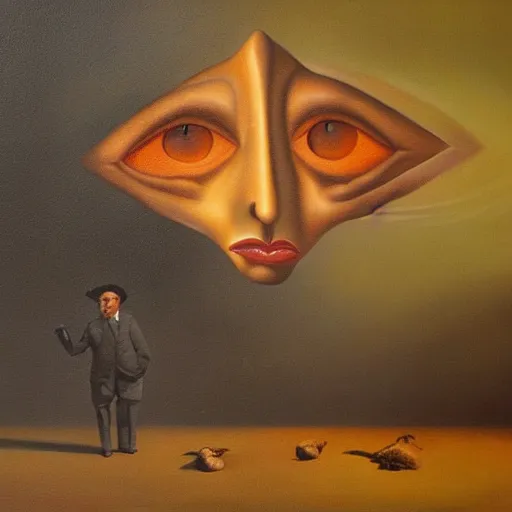 Prompt: a surrealist oil painting by Ivan Seal