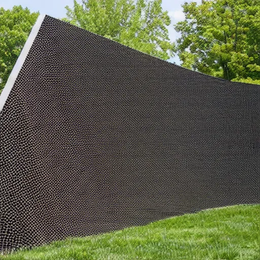 Prompt: installation sculpture by ibrahim kamaraja and alberto burri, environmental sculpture storm king extreme wide shot, sharp focus dynamic light